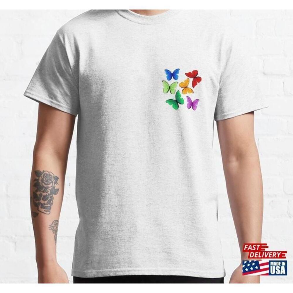 Watercolor Butterflies Colorful Butterfly Classic Tshirt